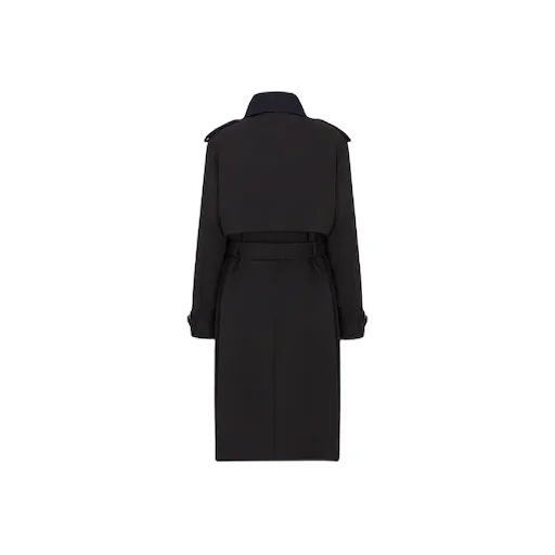 Black Double-Breasted Windbreaker