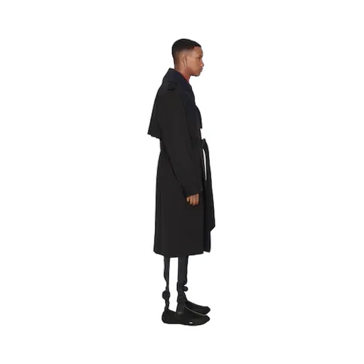 Black Double-Breasted Windbreaker