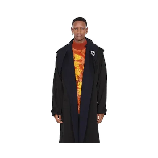 Black Double-Breasted Windbreaker