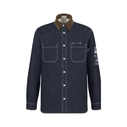 Collared Button-Up Denim Shirt