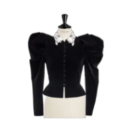 Fitted Jacket With Puff Sleeves