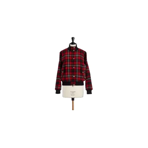 Checked Bomber Jacket