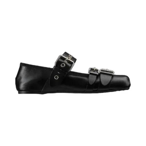 Buckle Detailed Slip-On Flat Shoes