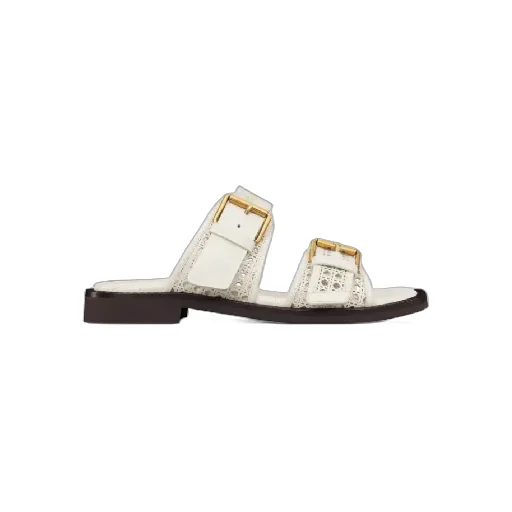 Double Buckled Slip-On Sandals