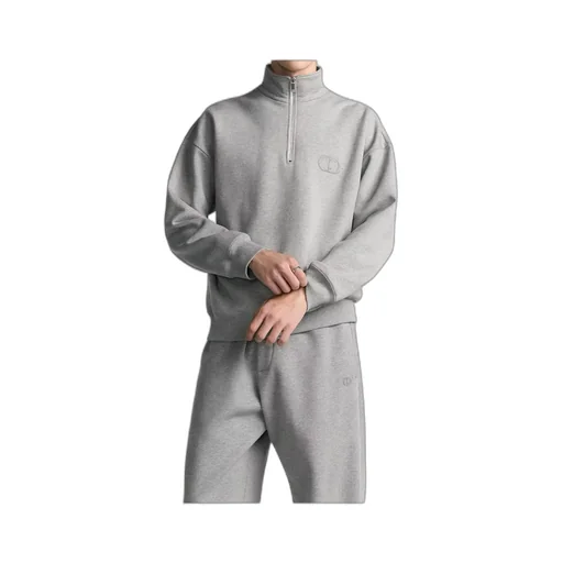 High Neck Zip Detailed Sweatshirt