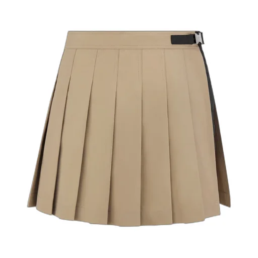 Pleated Wrap Mini Skirt