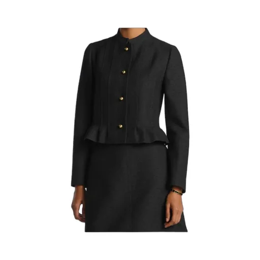 Button-Up Peplum Detailed Jacket