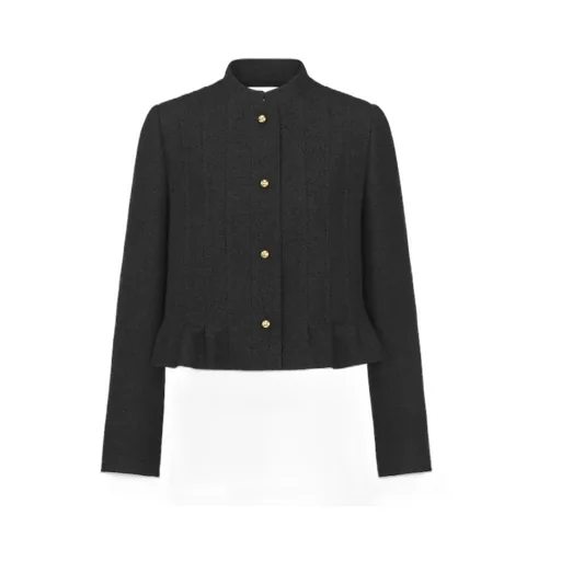 Button-Up Peplum Detailed Jacket