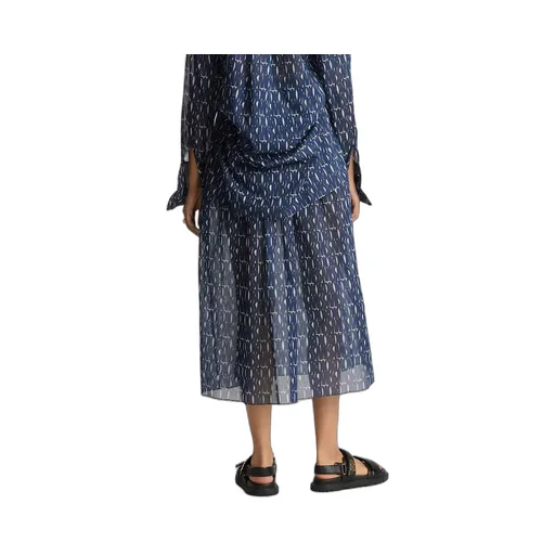 Pleated Mid-Length Skirt