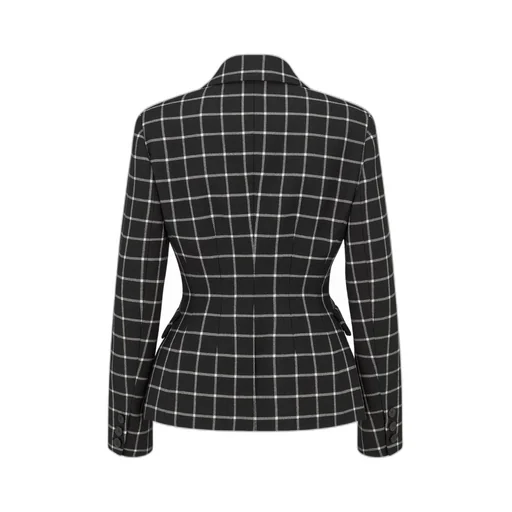 Checked Double-Breasted Jacket