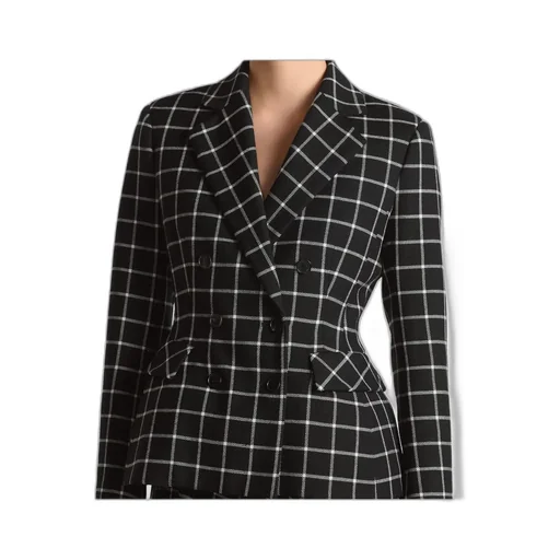 Checked Double-Breasted Jacket