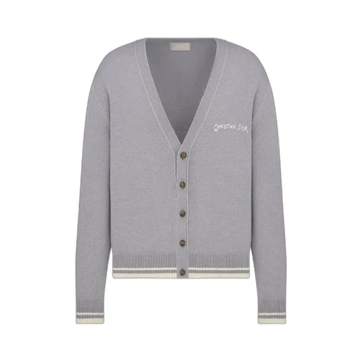 Logo Embroidered Button-Up Cardigan