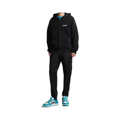 Couture Zipped Hooded Sweatshirt, Relaxed Fit