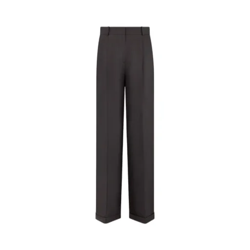 Belt Loop Wool Wide-Leg Pants