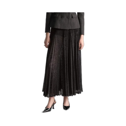 Pleated Mid-Length Skirt