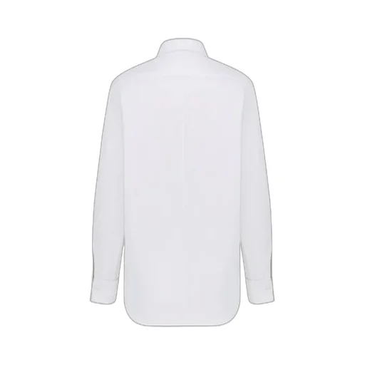 Logo Embroidered Button-Up Blouse