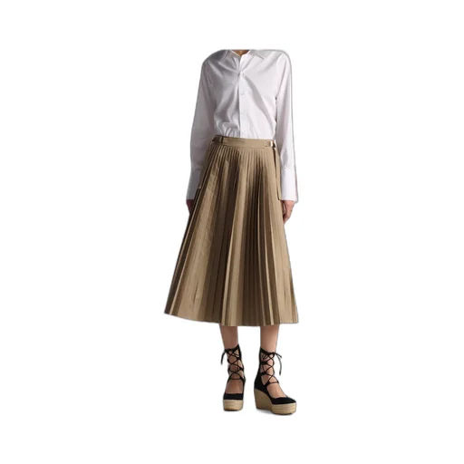 Pleated Mid-Length Skirt