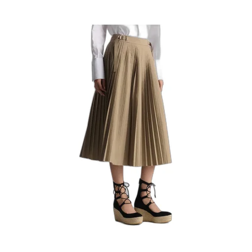 Pleated Mid-Length Skirt