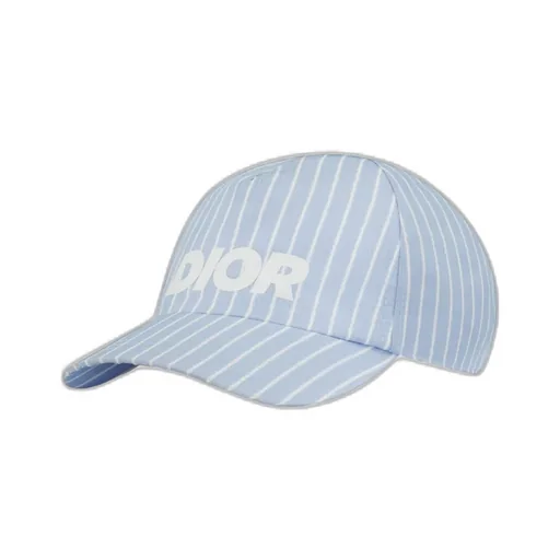 Logo Printed Striped Baseball Cap
