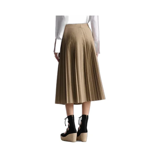 Pleated Mid-Length Skirt