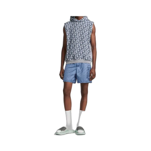 All-Over Logo Patterned Sleeveless Hoodie
