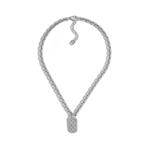 Cd Diamond Plate Pendant Necklace