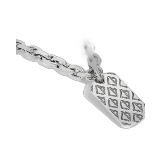 Cd Diamond Plate Pendant Necklace