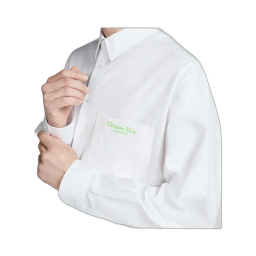Christian Dior Couture Embroidered Poplin Shirt