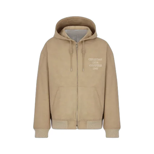 Logo Embroidered Zip-Up Hoodie