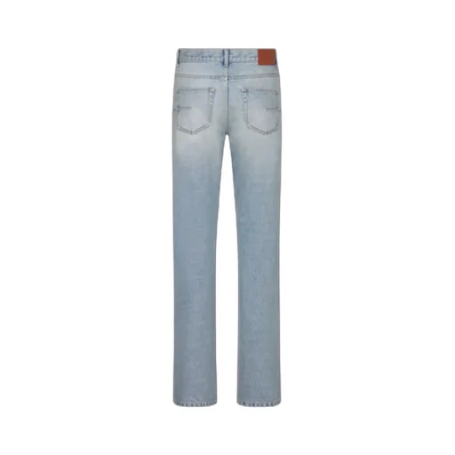 Logo Patch Straight Leg Jeans