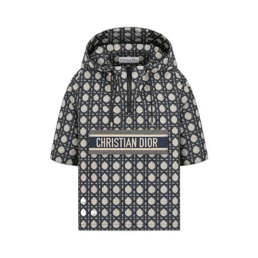 Macrocannage Short-Sleeved Hooded Short Anorak