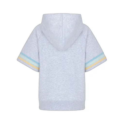 Short-Sleeved Hooded Zipped Sweatshirt