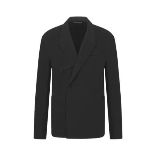Oblique Jacket With Buttoned Strap And Cd Icon Embroidery