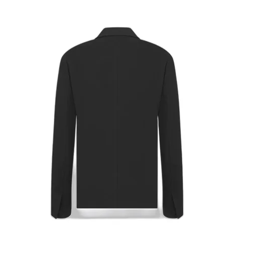 Oblique Jacket With Buttoned Strap And Cd Icon Embroidery