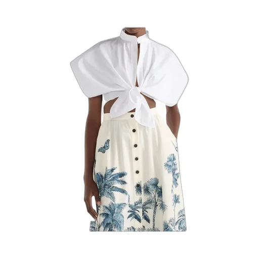 Dioriviera Tied Cropped Blouse