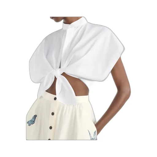 Dioriviera Tied Cropped Blouse