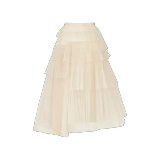 Mid-Length Asymmetric Pleated Skirt
