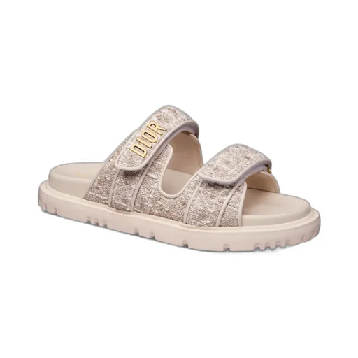 Dioract Logo Plaque Slip-On Sandals