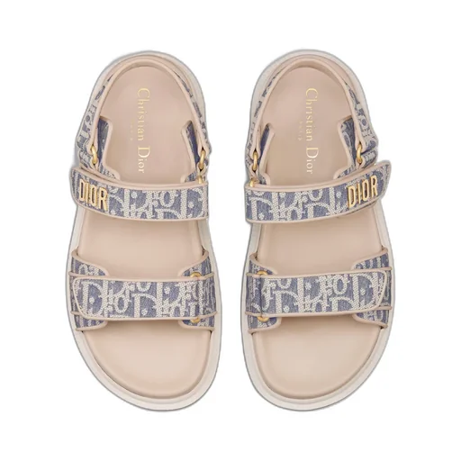 Dioract Logo Plaque Double-Strap Sandals