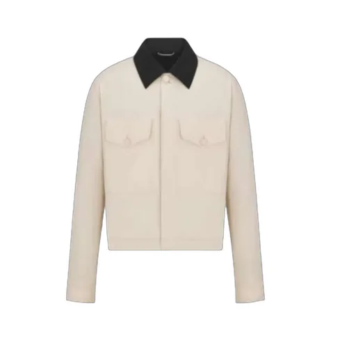 Jacket With Contrasting Spread Collar