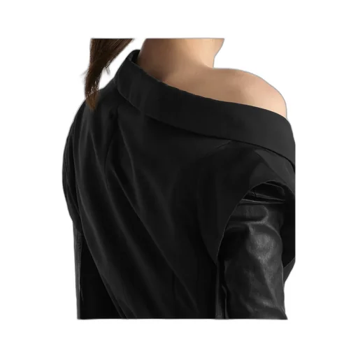 Asymmetric Short-Sleeved Jacket With Belt