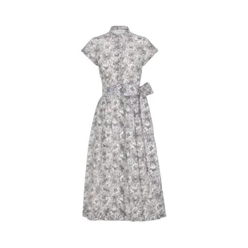 Mid-Length Dress With Tied Belt