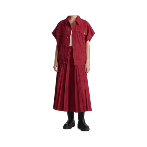 Pleated Mid-Length Skirt