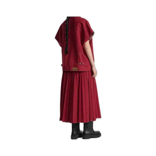 Pleated Mid-Length Skirt