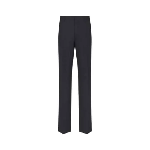 Striped Tailored Straight-Leg Pants