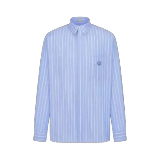 Logo Embroidered Striped Long-Sleeve Shirt