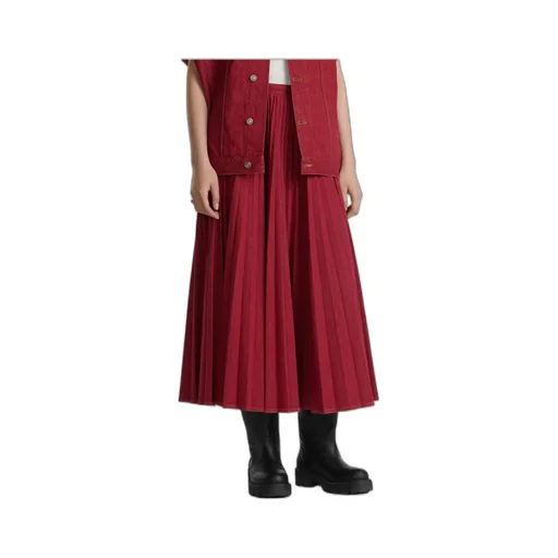 Pleated Mid-Length Skirt
