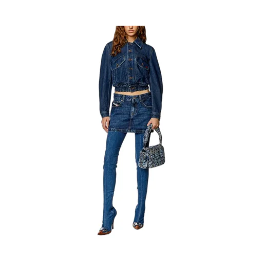 De-Ron Whiskering Effect Denim Mini Skirt