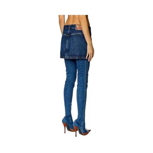De-Ron Whiskering Effect Denim Mini Skirt