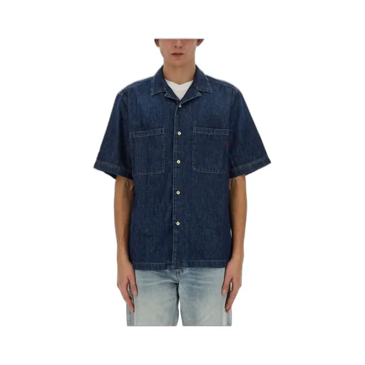 D-Paroshort Logo-Embroidered Short-Sleeved Denim Shirt